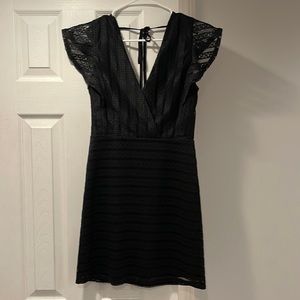 Black lace mini dress